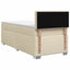Box Spring Seng med Madras og LED Cremefarvet 100 x 200 cm Stof