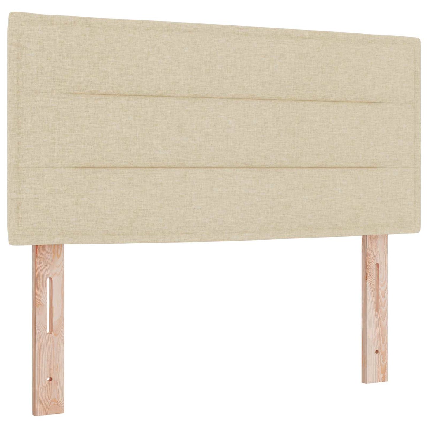 Box Spring Seng med Madras og LED Cremefarvet 120 x 190 cm Stof