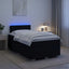 Box Spring Seng med Madras og LED Sort 120 x 190 cm Stof