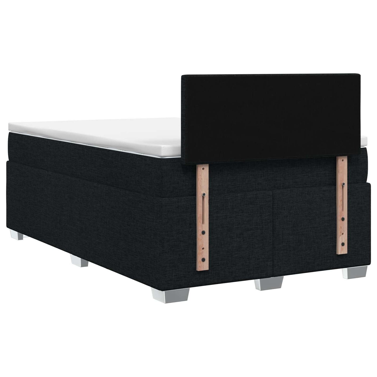Box Spring Seng med Madras og LED Sort 120 x 190 cm Stof
