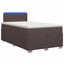 Box Spring Seng med Madras og LED Mørk Brun 120 x 190 cm Stof