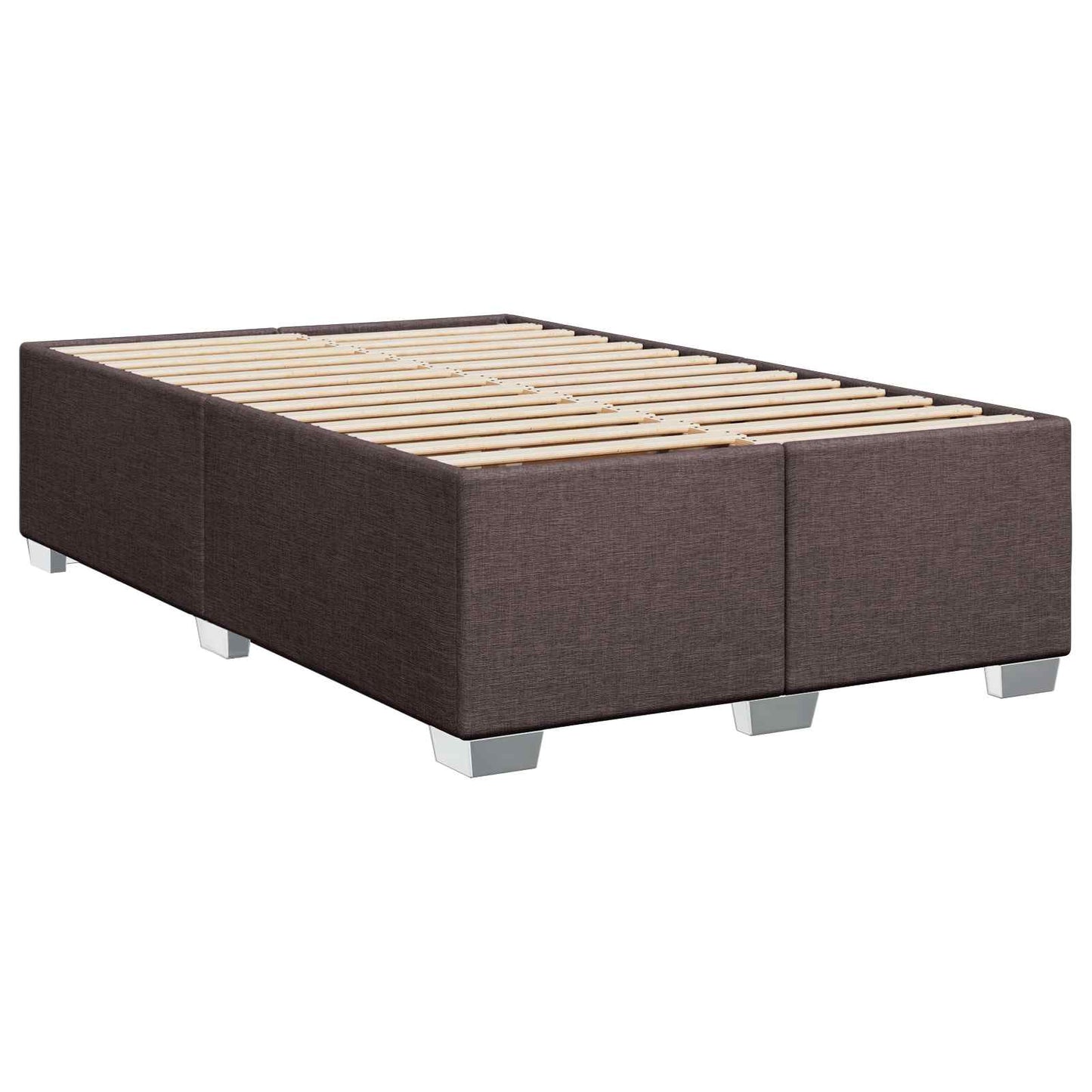 Box Spring Seng med Madras og LED Mørk Brun 120 x 190 cm Stof
