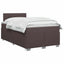 Box Spring Seng med Madras og LED Mørk Brun 120 x 190 cm Stof
