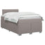 Box Spring Seng med Madras og LED Gråbrun 120 x 190 cm Stof