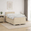 Box Spring Seng med Madras og LED Cremefarvet 120 x 200 cm Stof