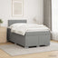 Box Spring Seng med Madras og LED Lysegrå 120 x 200 cm Stof