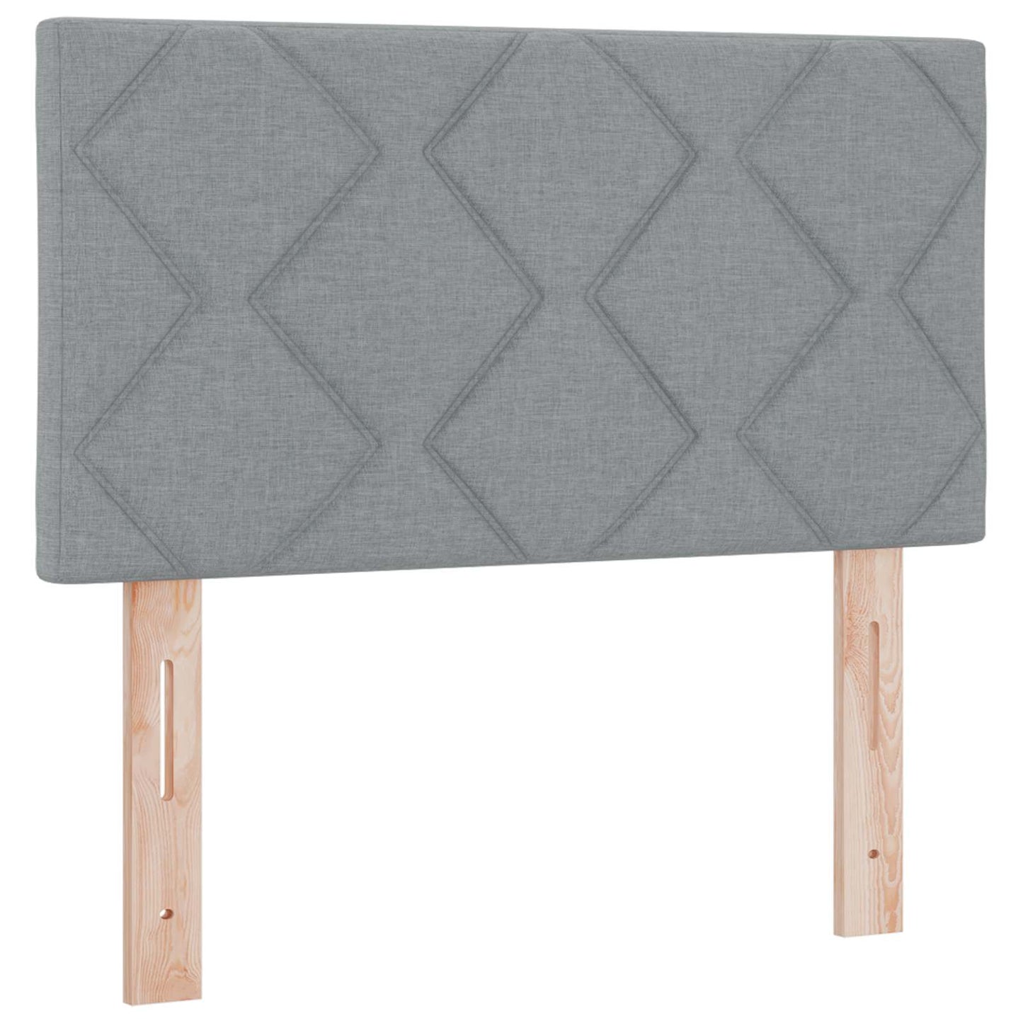 Box Spring Seng med Madras og LED Lysegrå 120 x 190 cm Stof