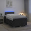Box Spring Seng med Madras og LED Mørkegrå 120 x 200 cm Stof