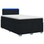 Box Spring Seng med Madras og LED Sort 120 x 190 cm Stof