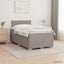 Box Spring Seng med Madras og LED Gråbrun 120 x 200 cm Stof