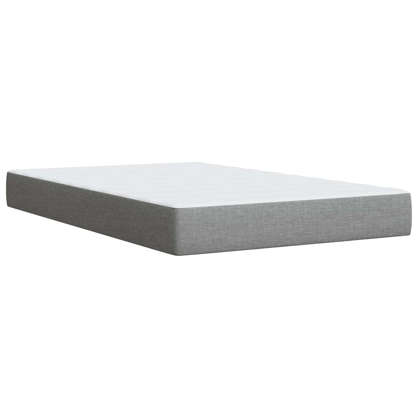 Box Spring Seng med Madras og LED Lysegrå 120 x 200 cm Stof