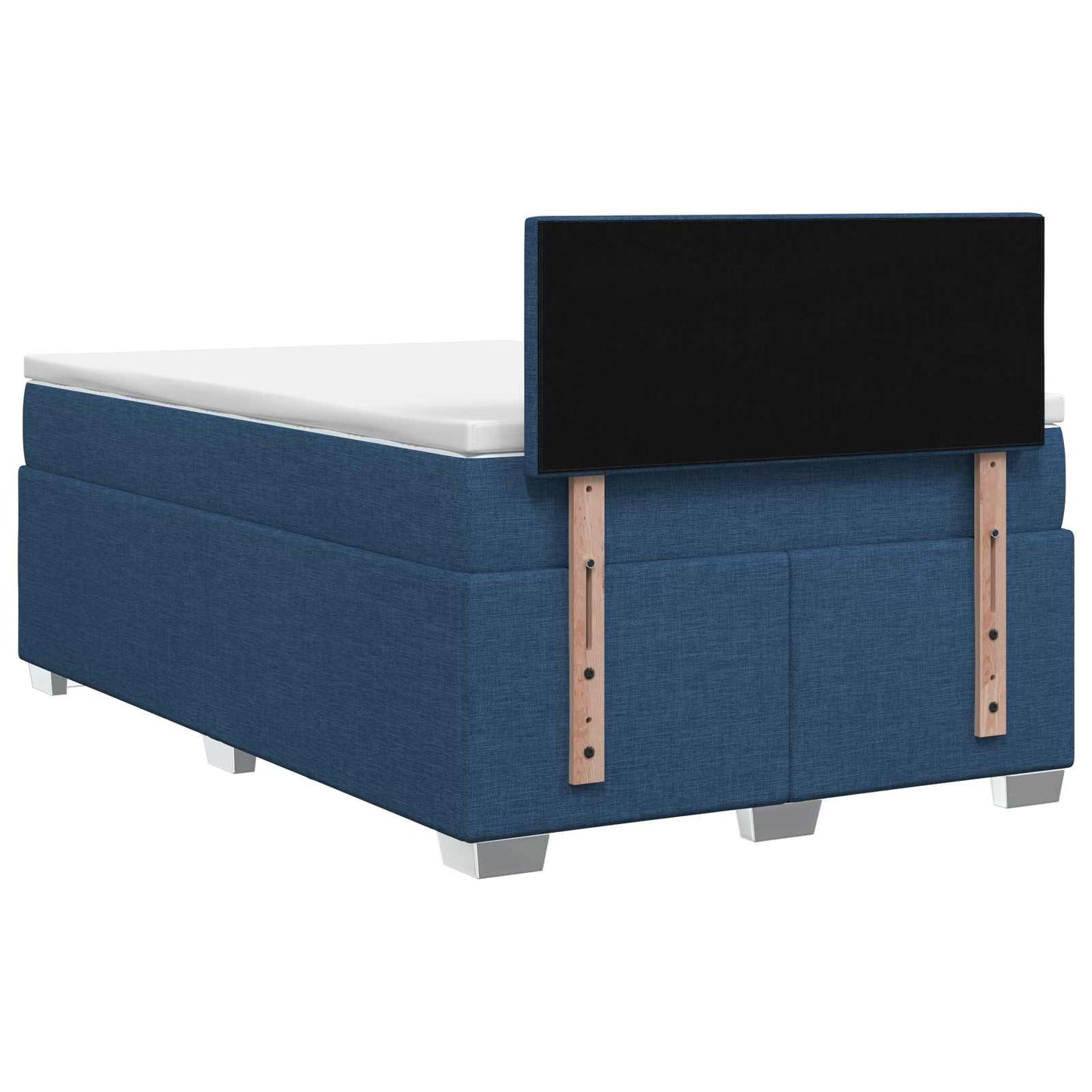 Box Spring Seng med Madras og LED Blå 120 x 200 cm Stof