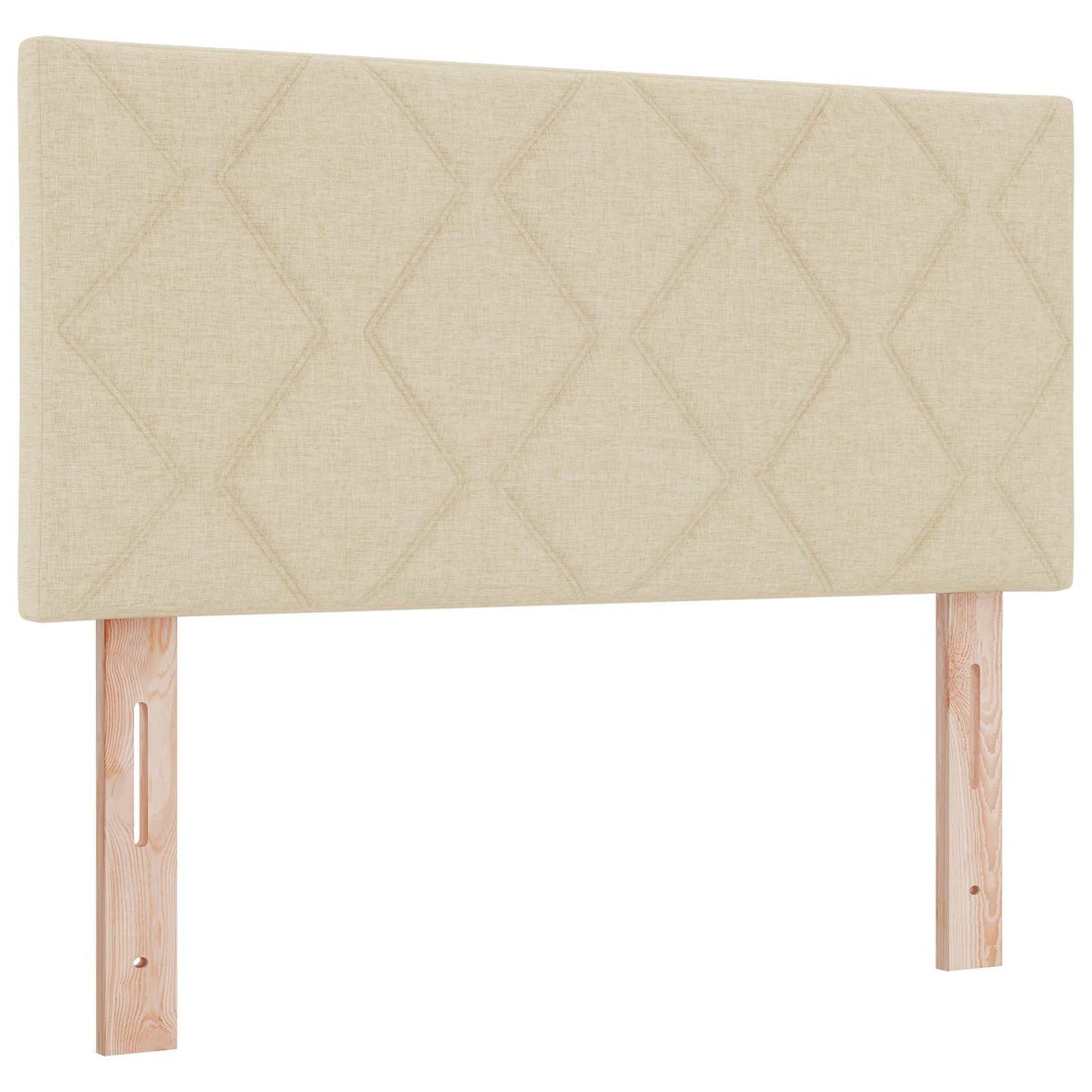 Box Spring Seng med Madras og LED Cremefarvet 120 x 200 cm Stof