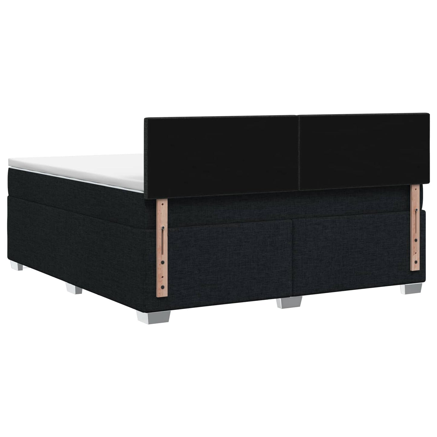 Box Spring Seng med Madras og LED Sort 140 x 190 cm Stof