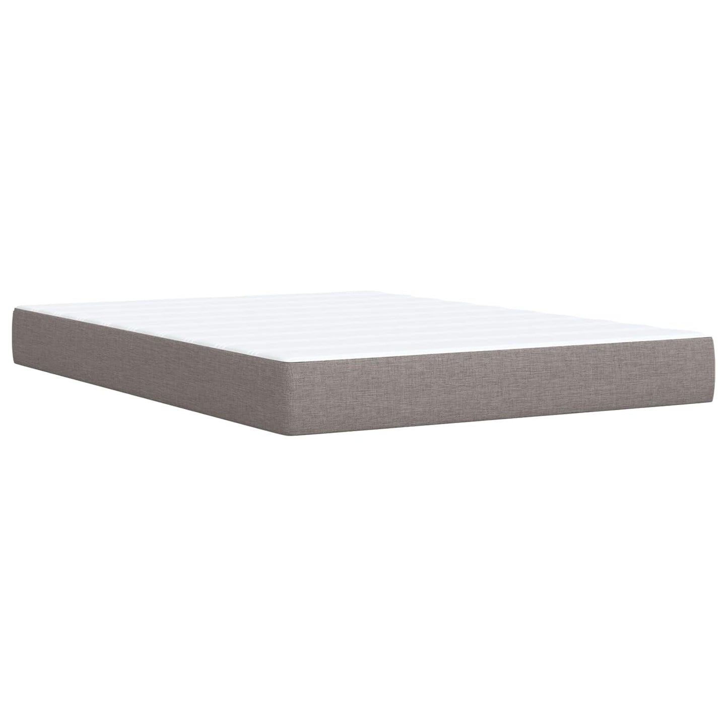 Box Spring Seng med Madras og LED Gråbrun 140 x 190 cm Stof