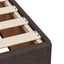 Box Spring Seng med Madras og LED Mørk Brun 140 x 200 cm Stof