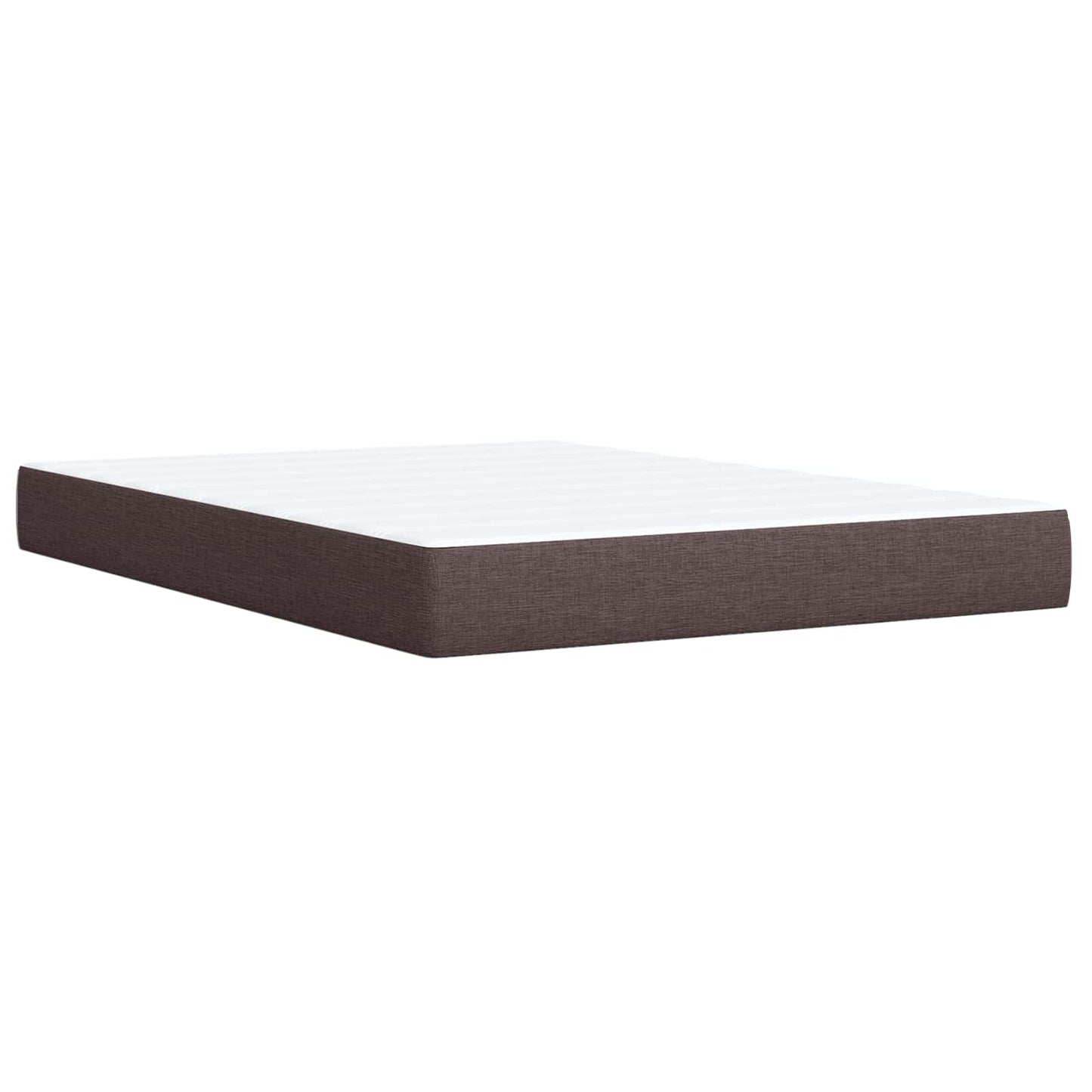 Box Spring Seng med Madras og LED Mørk Brun 140 x 200 cm Stof