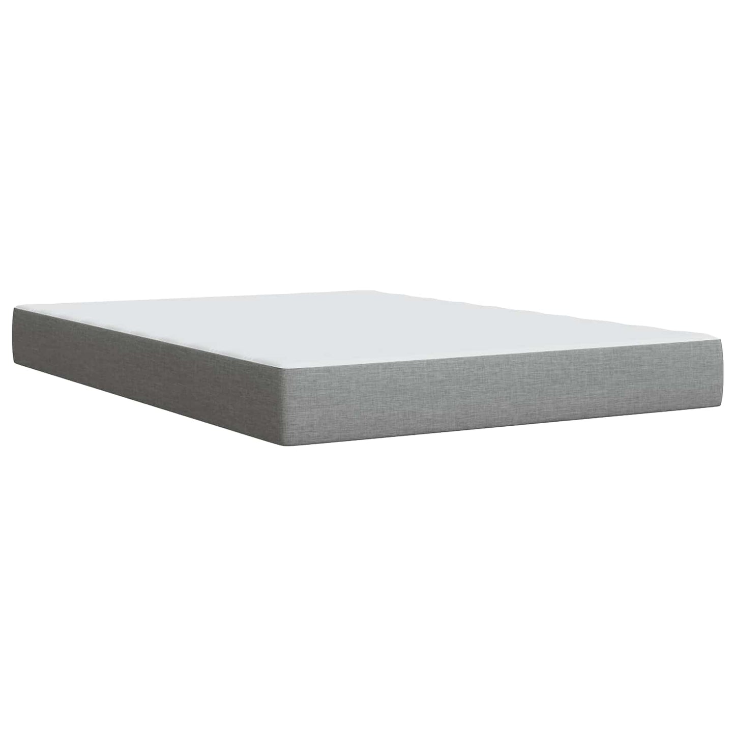Box Spring Seng med Madras og LED Lysegrå 160 x 200 cm Stof