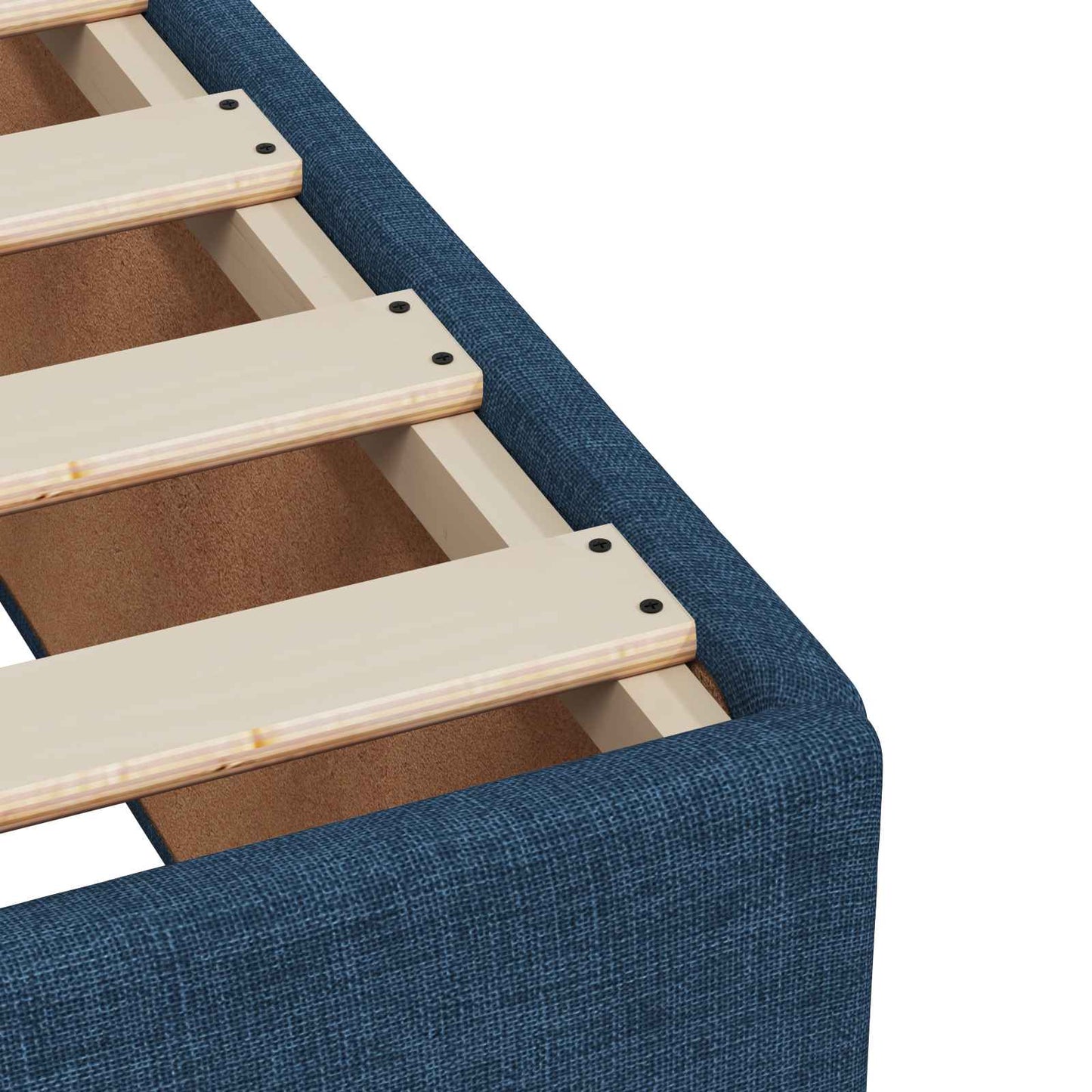 Box Spring Seng med Madras og LED Blå 160 x 200 cm Stof