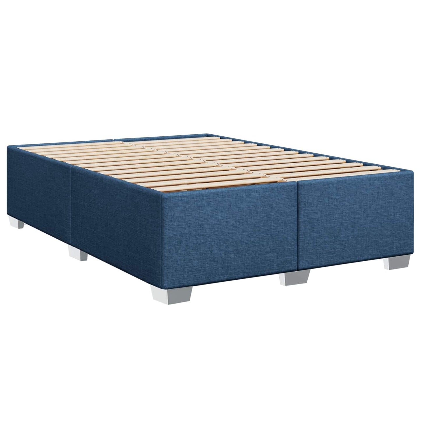 Box Spring Seng med Madras og LED Blå 160 x 200 cm Stof