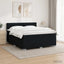 Box Spring Seng med Madras og LED Sort 140 x 200 cm Stof