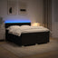 Box Spring Seng med Madras og LED Sort 140 x 200 cm Stof