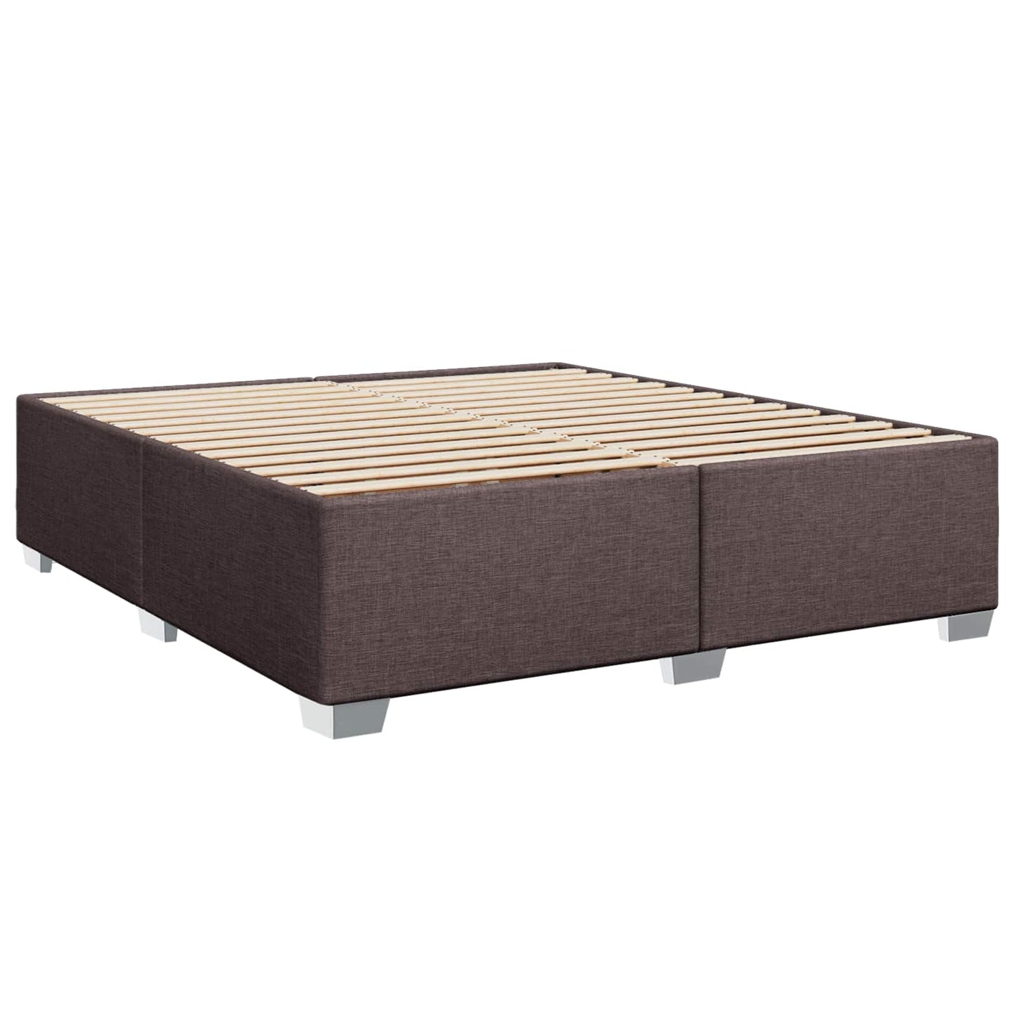 Box Spring Seng med Madras og LED Mørk Brun 180 x 200 cm Stof
