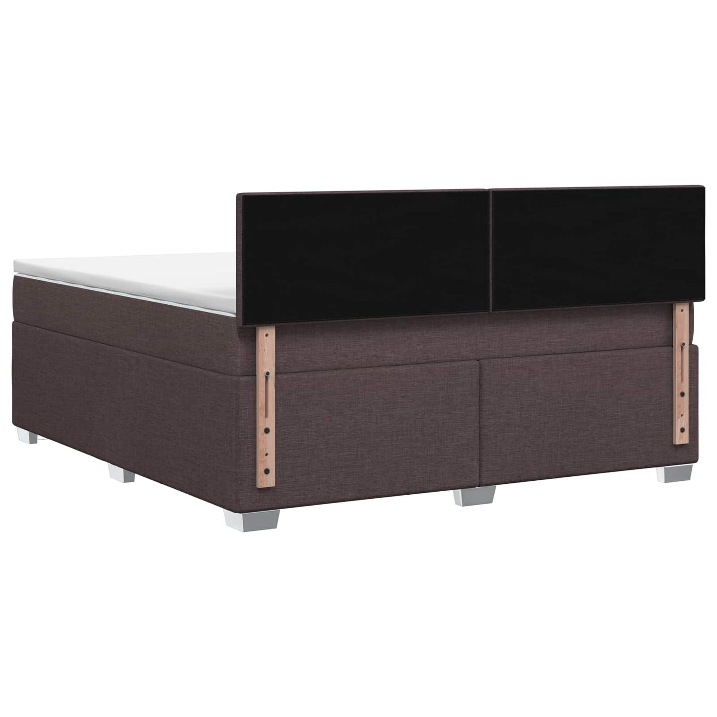Box Spring Seng med Madras og LED Mørk Brun 180 x 200 cm Stof