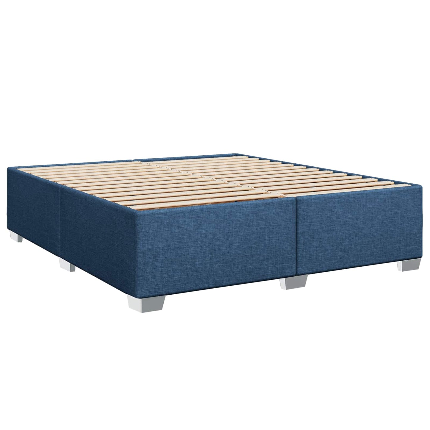Box Spring Seng med Madras og LED Blå 180 x 200 cm Stof
