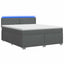 Box Spring Seng med Madras og LED Mørkegrå 180 x 200 cm Stof