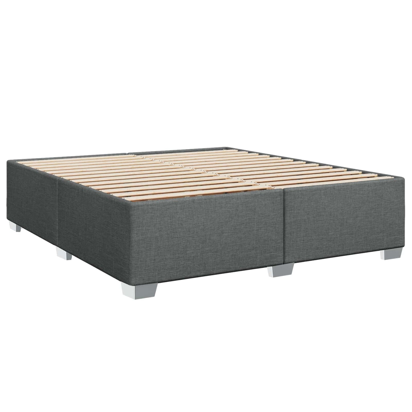 Box Spring Seng med Madras og LED Mørkegrå 180 x 200 cm Stof