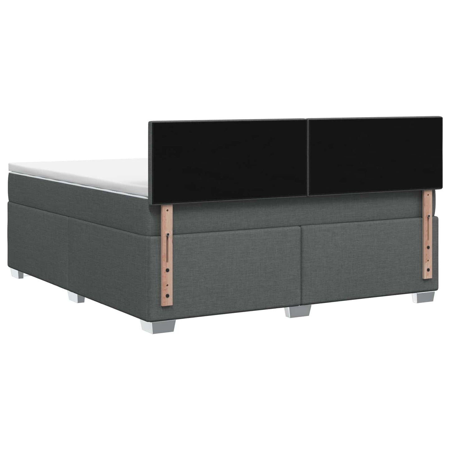 Box Spring Seng med Madras og LED Mørkegrå 180 x 200 cm Stof