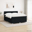 Box Spring Seng med Madras og LED Sort 160 x 200 cm Stof