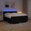 Box Spring Seng med Madras og LED Sort 180 x 200 cm Stof