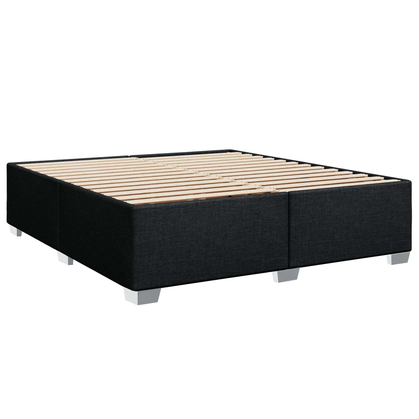 Box Spring Seng med Madras og LED Sort 180 x 200 cm Stof