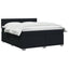 Box Spring Seng med Madras og LED Sort 180 x 200 cm Stof