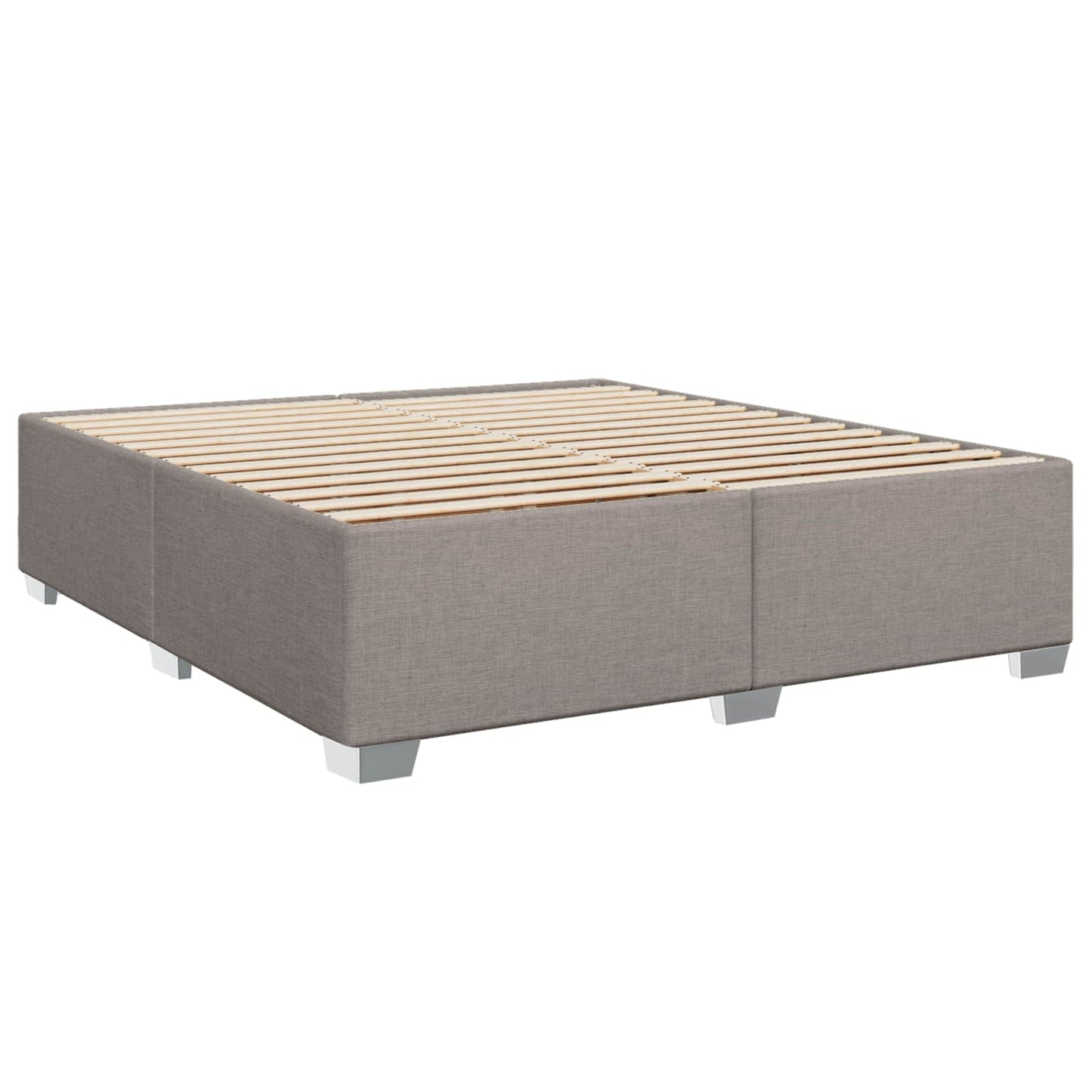 Box Spring Seng med Madras og LED Gråbrun 180 x 200 cm Stof