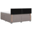 Box Spring Seng med Madras og LED Gråbrun 180 x 200 cm Stof