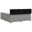 Box Spring Seng med Madras og LED Lysegrå 200 x 200 cm Stof