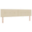 Box Spring Seng med Madras og LED Cremefarvet 200 x 200 cm Stof