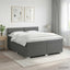 Box Spring Seng med Madras og LED Mørkegrå 200 x 200 cm Stof