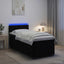 Box Spring Seng med Madras og LED Sort 90 x 200 cm Velour