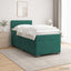 Box Spring Seng med Madras og LED Mørkegrøn 100 x 200 cm Velour