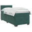 Box Spring Seng med Madras og LED Mørkegrøn 80 x 200 cm Velour