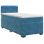 Box Spring Seng med Madras og LED Blå 80 x 200 cm Velour