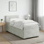Box Spring Seng med Madras og LED Lysegrå 90 x 200 cm Velour