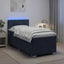Box Spring Seng med Madras og LED Mørkegrå Enkelt Velour