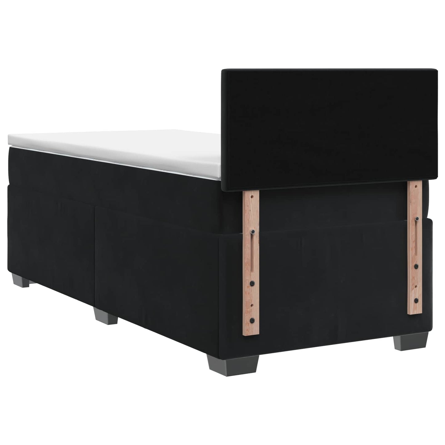 Box Spring Seng med Madras og LED Sort 80 x 200 cm Velour