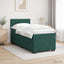 Box Spring Seng med Madras og LED Mørkegrøn 90 x 200 cm Velour
