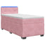 Box Spring Seng med Madras og LED Lyserød 80 x 200 cm Velour